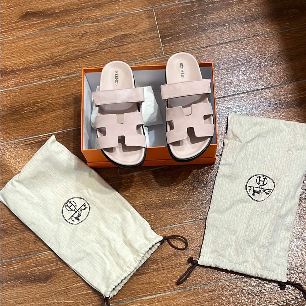 Hermes Pink Sandals with Iconic H Cutout